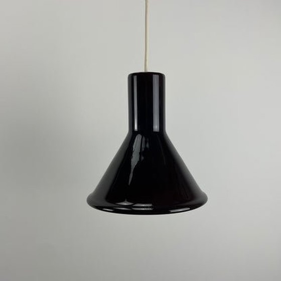 Image 1 of 2X Holmegaard P&T Mini Pendelleuchten von Michael Bang - Lila Glas