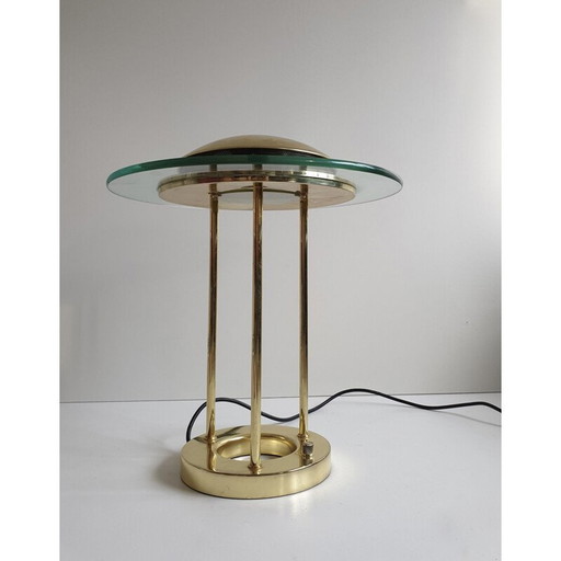Schreibtischlampe aus Messing von R. Sonneman für George Kovacs, 1980