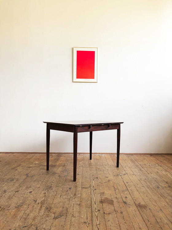 Image 1 of Ausziehbarer Mid Century Drop Leave Esstisch aus Palisander, Modell 227 von Arne Vodder für Sibast