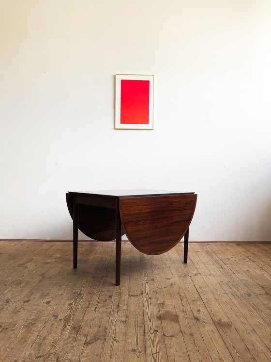 Image 1 of Ausziehbarer Mid Century Drop Leave Esstisch aus Palisander, Modell 227 von Arne Vodder für Sibast
