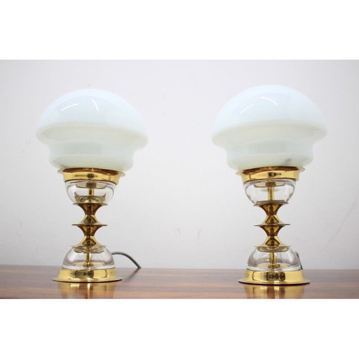 Paar alte Lampen von Jablonecké Sklárny, Tschechoslowakei 1980