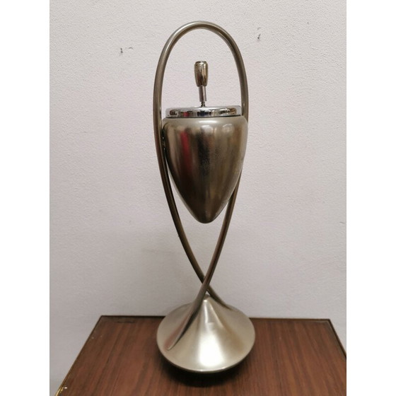 Image 1 of Bodenaschenbecher aus poliertem Metall mit nicht kippbarem Sockel aus Gusseisen, 1970