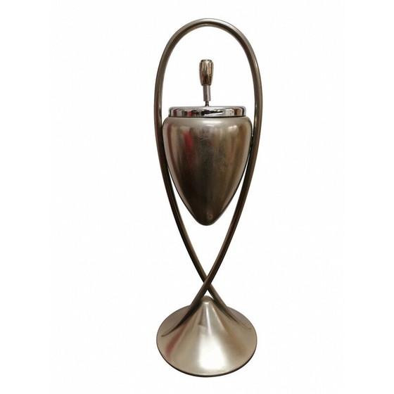 Image 1 of Bodenaschenbecher aus poliertem Metall mit nicht kippbarem Sockel aus Gusseisen, 1970