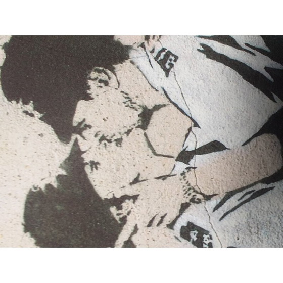 Image 1 of Vintage-Lithographie "Kuss Polizisten Detail" von Bansky für Salerno und Hijos, 2010er Jahre