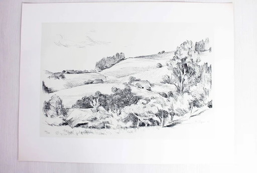 Lithographie von Fritz Ryser 1972