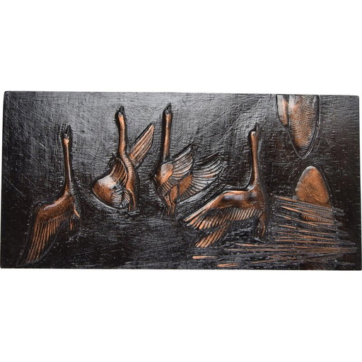 Mid-Century-Wandskulptur aus Harz, Tschechoslowakei 1950er Jahre