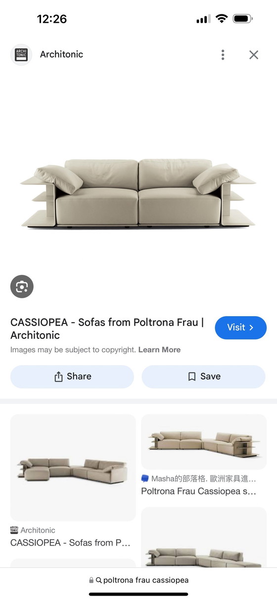 Image 1 of Poltrona Frau Cassiopeia Design Element Sofa