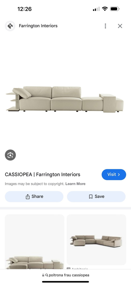 Image 1 of Poltrona Frau Cassiopeia Design Element Sofa