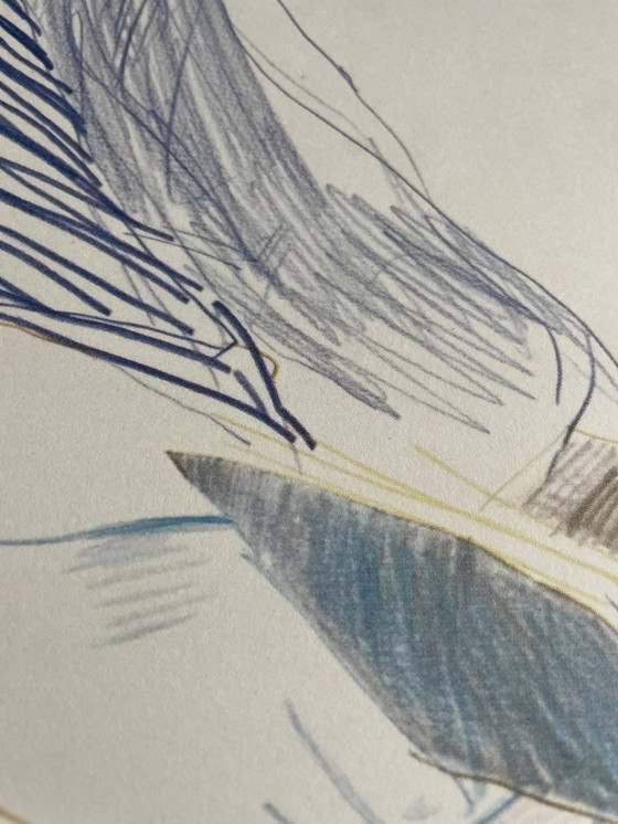 Image 1 of David Hockney, Dessins Et Gravures Ausstellungsplakat, Imp. Dermont-Paris, Gedruckt in Frankreich