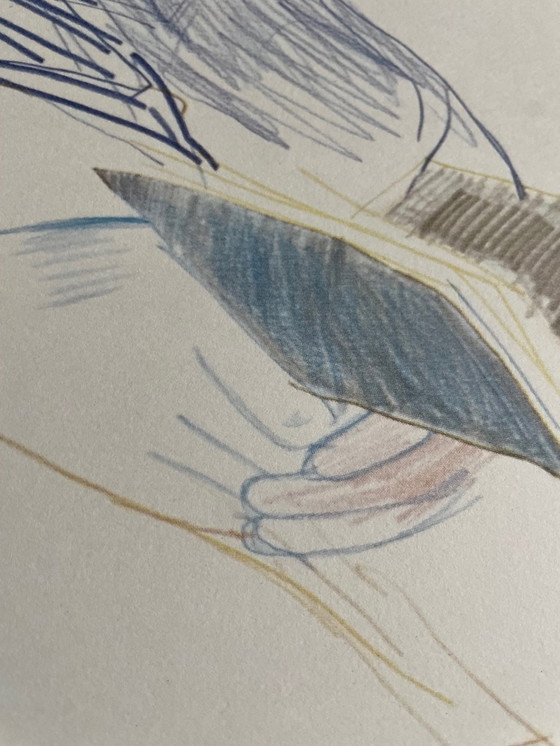 Image 1 of David Hockney, Dessins Et Gravures Ausstellungsplakat, Imp. Dermont-Paris, Gedruckt in Frankreich