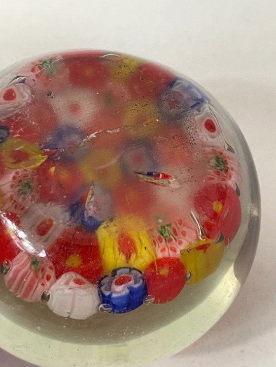 Image 1 of Handgemacht - Millefiori - Presse Papier / Briefbeschwerer- Florales Dekor