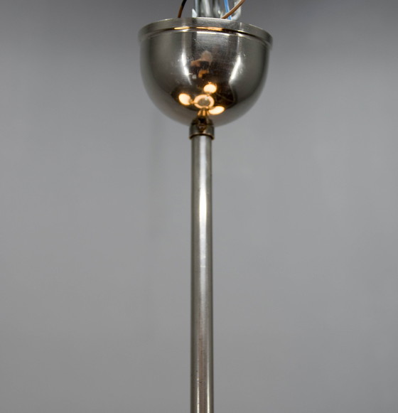 Image 1 of Art Deco / Funktionalistischer Nickel-Kronleuchter, 1930er Jahre