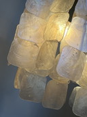 Satz von 2 Capiz Shell Pendelleuchten Opaline
