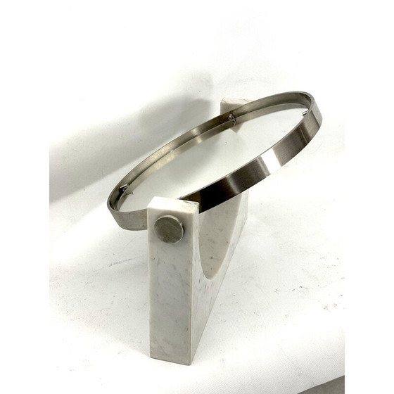 Image 1 of Eitelkeitsspiegel aus Carrara-Marmor von Angelo Mangiarotti, Italien 1960