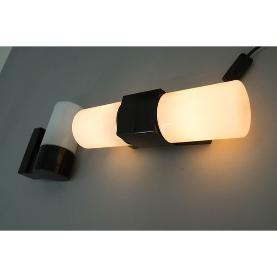 Image 1 of Paar alte Wandlampen aus Glas und Bakelit, Tschechoslowakei 1950