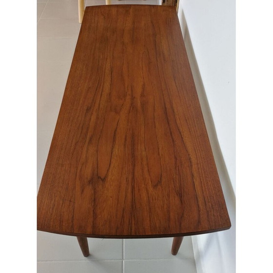 Image 1 of Vintage Couchtisch aus Teakholz und geflochtenem Ratan