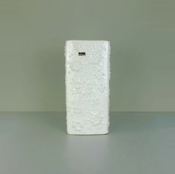 Image 1 of  Scheurich Vase „Kosmos“ weiße Glasur Sputnik-Muster Modell 263-31