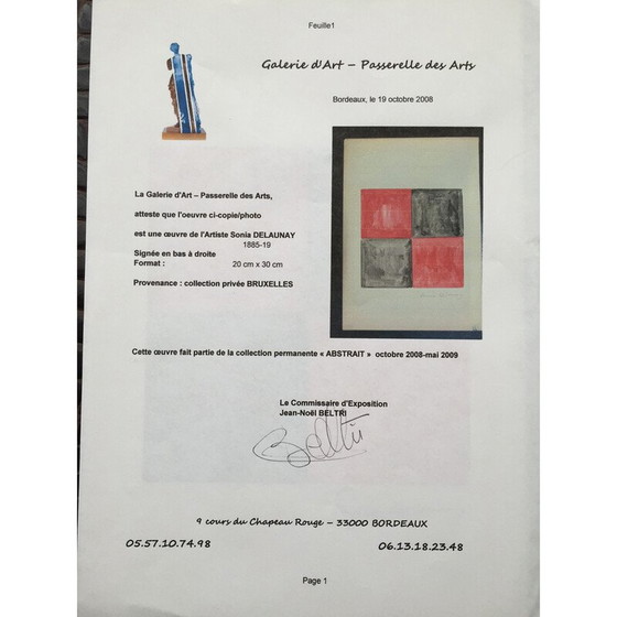 Image 1 of Vintage-Gemälde von Sonia Delaunay, 1971