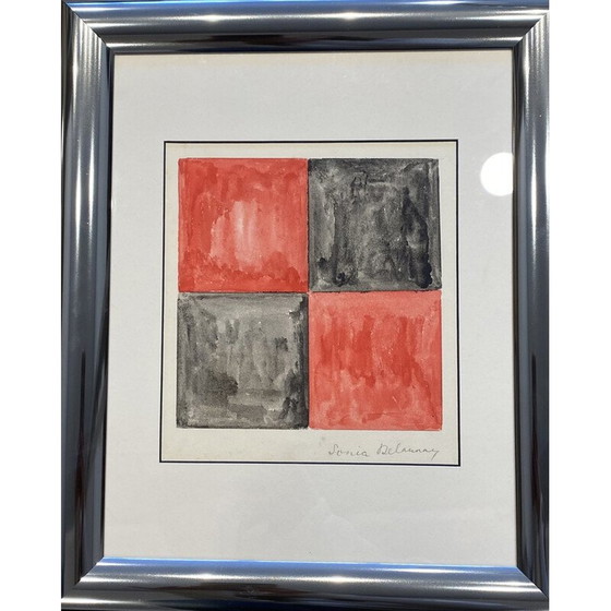 Image 1 of Vintage-Gemälde von Sonia Delaunay, 1971