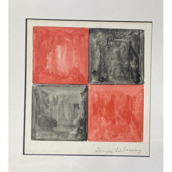 Image 1 of Vintage-Gemälde von Sonia Delaunay, 1971