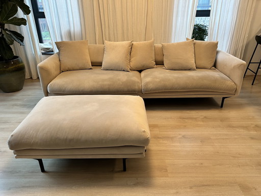 2X Bolia Lomi 3 Sitter Sofa und Hocker mit Kissen