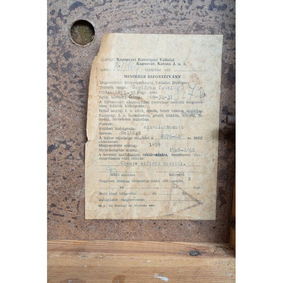 Image 1 of Paar Vintage-Sessel aus Eichenholz und Stoff, Tschechoslowakei 1970