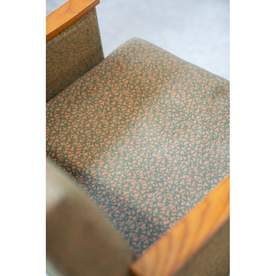 Image 1 of Paar Vintage-Sessel aus Eichenholz und Stoff, Tschechoslowakei 1970
