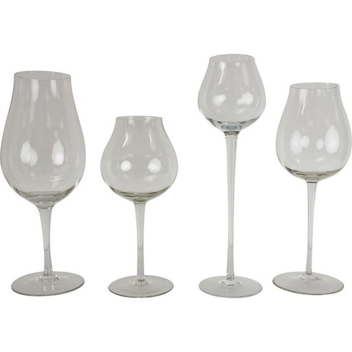 Satz alter Glasbecher, Tschechoslowakei 1960