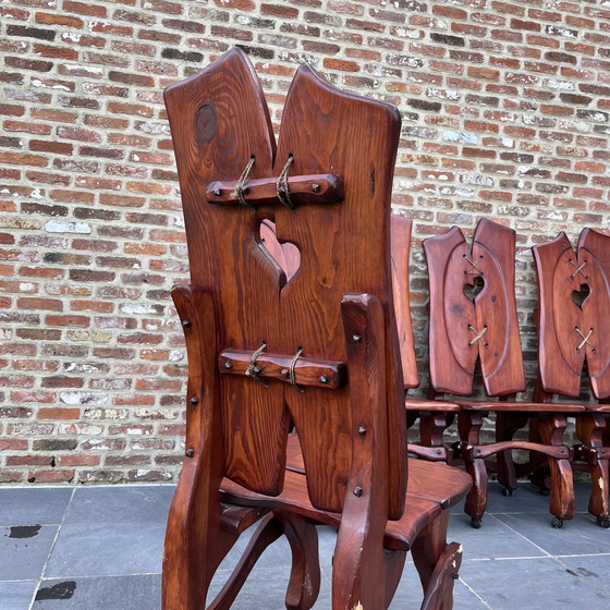 Image 1 of 6x Brutalistische Stühle