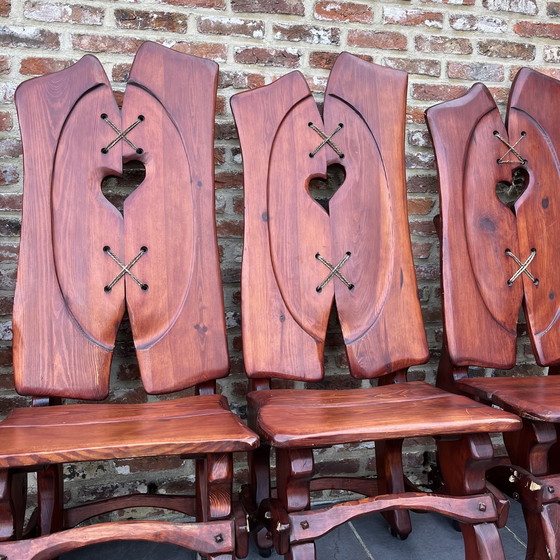 Image 1 of 6x Brutalistische Stühle