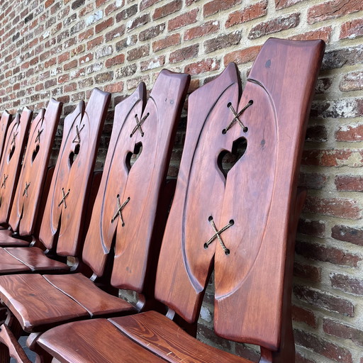 6x Brutalistische Stühle