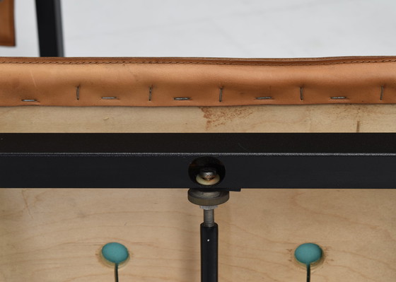 Image 1 of Einzigartiger Satz von sechs Esszimmerstühlen aus cognacfarbenem Leder, ca. 1970-80