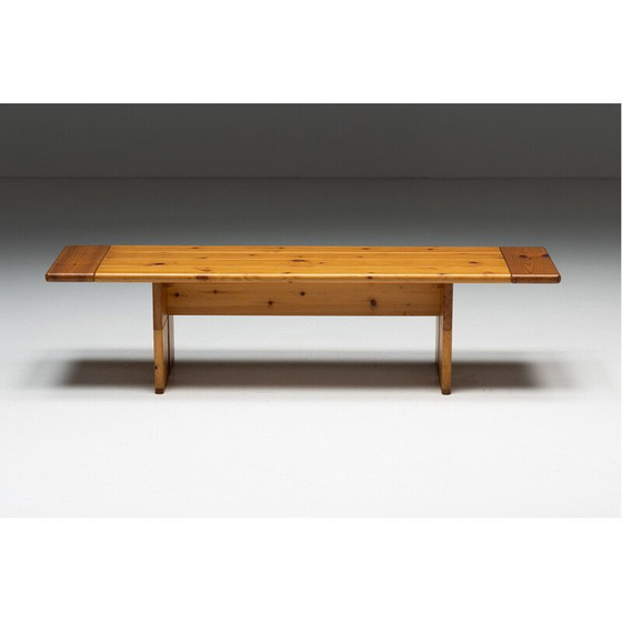 Image 1 of Vintage-Bank aus massivem Kiefernholz von Silvio Coppola für Fratelli Montina, Italien 1970