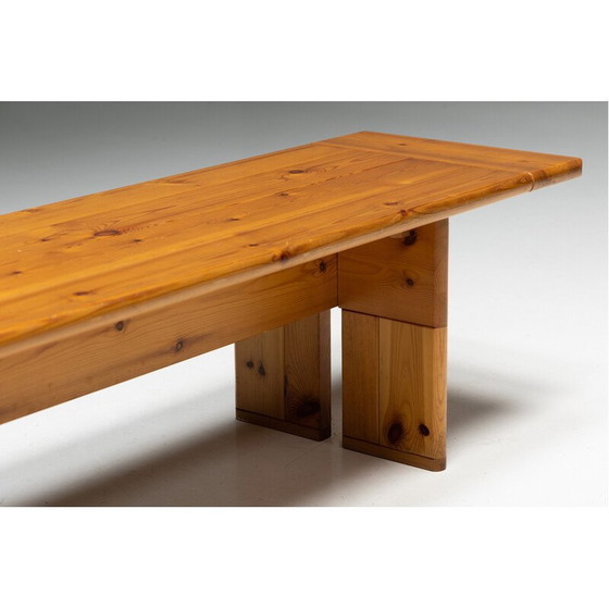 Image 1 of Vintage-Bank aus massivem Kiefernholz von Silvio Coppola für Fratelli Montina, Italien 1970