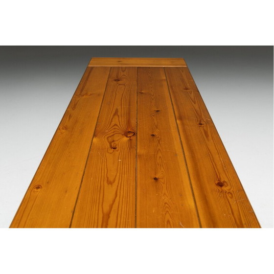 Image 1 of Vintage-Bank aus massivem Kiefernholz von Silvio Coppola für Fratelli Montina, Italien 1970