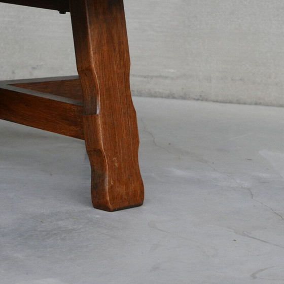 Image 1 of Oakwood brutalistischer Couchtisch aus der Mitte des Jahrhunderts, Belgien 1970er