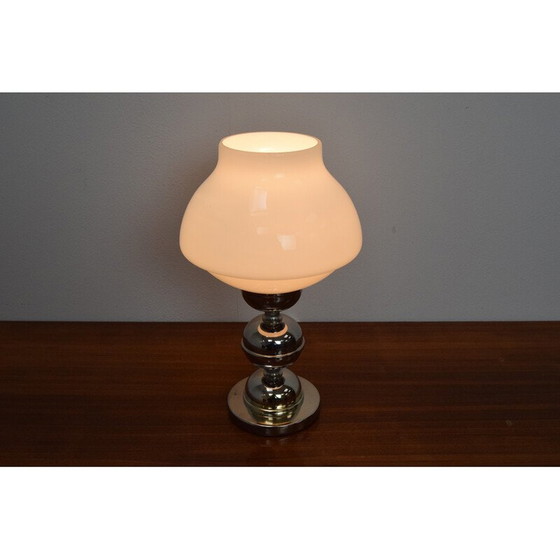 Image 1 of Mid-Century Tischlampe aus Glas und Metall, Tschechoslowakei 1960er Jahre