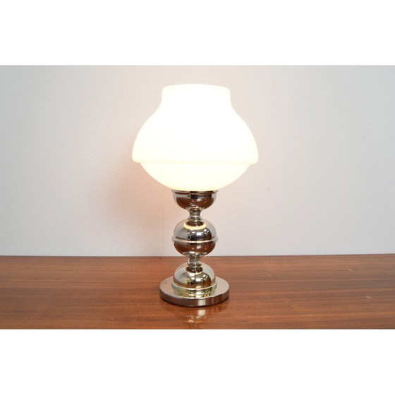 Image 1 of Mid-Century Tischlampe aus Glas und Metall, Tschechoslowakei 1960er Jahre