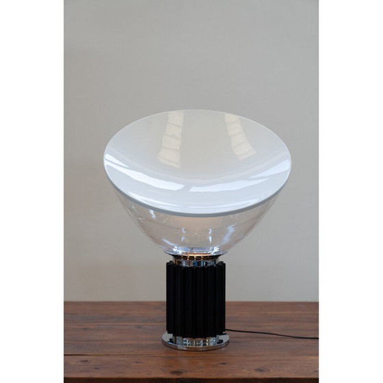 Image 1 of Vintage Taccia Lampe aus Glas und Metall von Achille und Pier Giacomo Castiglioni für Flos, Italien 1962
