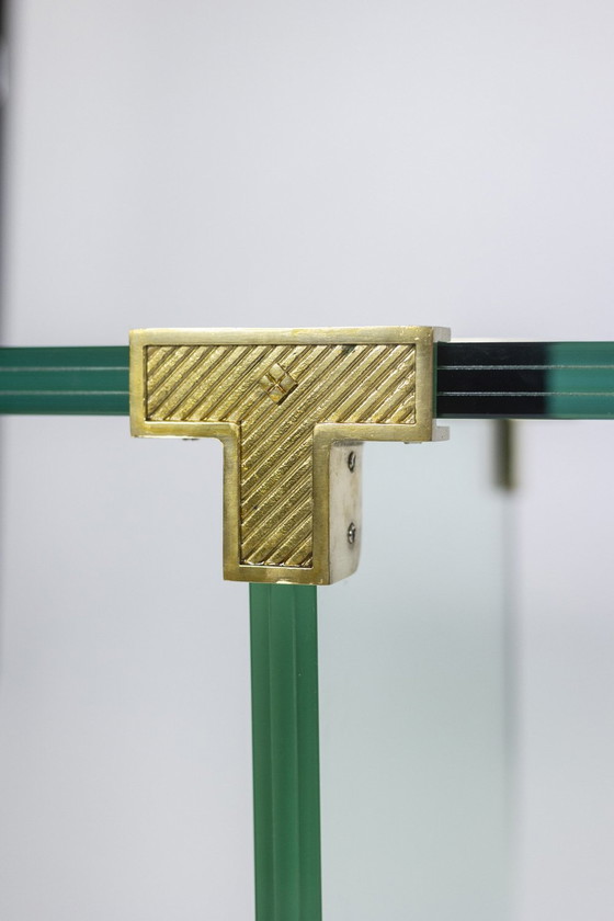 Image 1 of Peter Ghyczy. Konsole Aus Glas Und Vergoldetem Messing. 1970er Jahre.