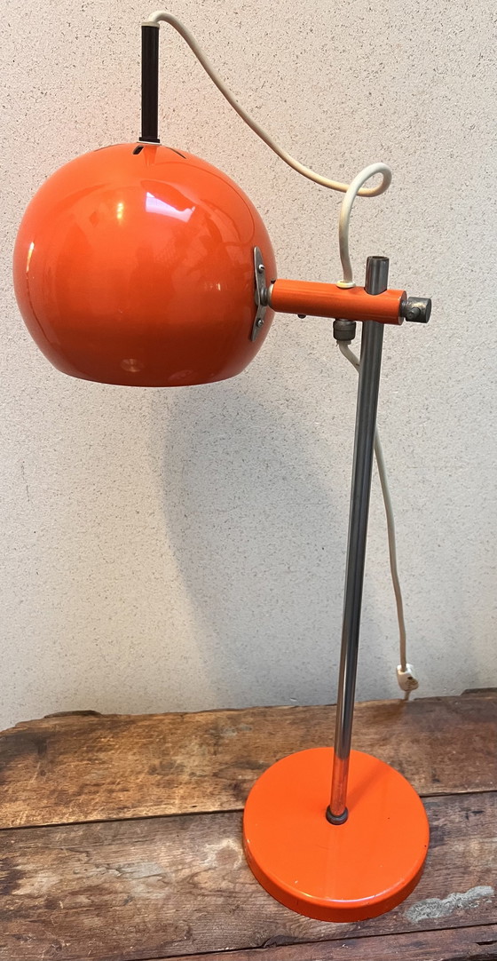 Image 1 of Space Age Orange Eyeball Lampe 70S