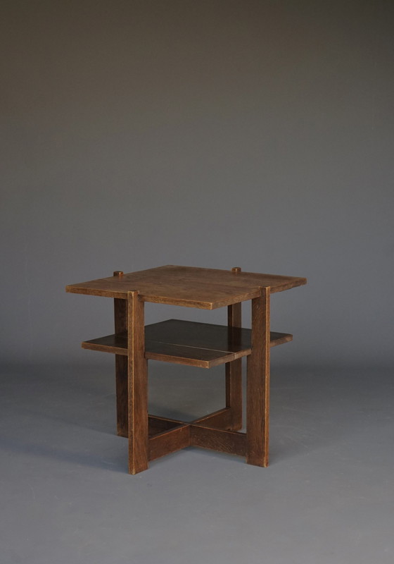 Image 1 of Modernistischer Beistelltisch aus Eichenholz der Haager Schule, 1930er Jahre