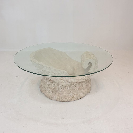 Image 1 of Vintage Mactan Steinmuschel Couchtisch von Magnussen Ponte, 1980er Jahre
