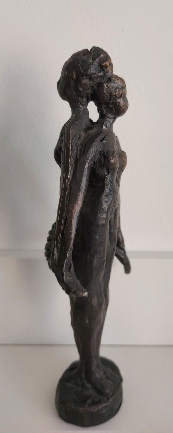 Image 1 of Schwere Bronzestatue 2 Frauen