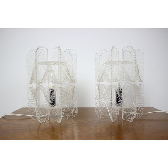 Image 1 of Paar Vintage-Tischlampen aus Kunststoff, Tschechoslowakei 1960