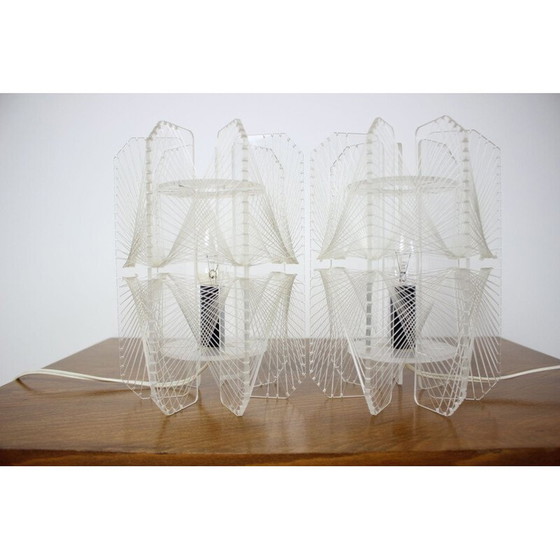 Image 1 of Paar Vintage-Tischlampen aus Kunststoff, Tschechoslowakei 1960
