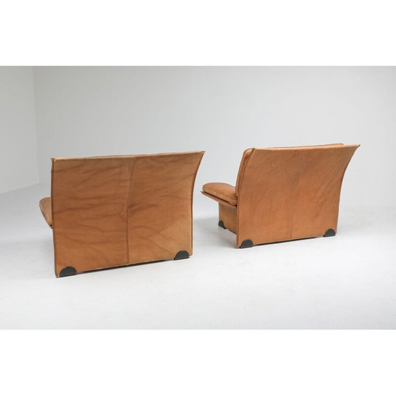 Image 1 of Paar Vintage-Sessel aus Kamelleder von Titiana Ammannati und Giampiero Vitelli für Brunati, 1970
