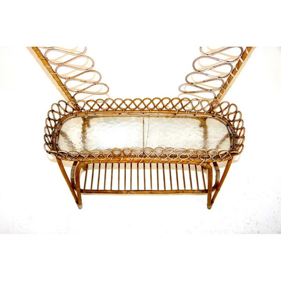 Image 1 of Pflanzgefäß aus Rattan und Glas, Schweden 1960