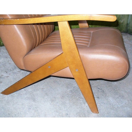 Image 1 of Paar Vintage-Sessel aus Buchenholz, Italien 1960