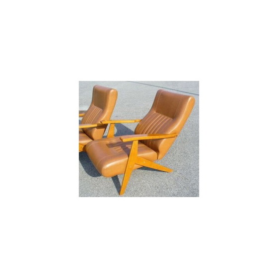 Image 1 of Paar Vintage-Sessel aus Buchenholz, Italien 1960